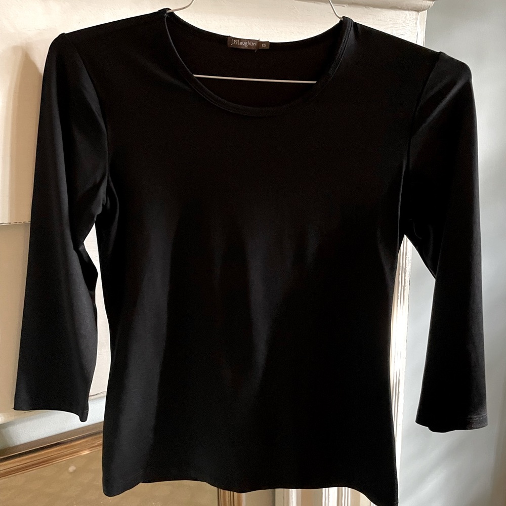 XS Classic Black  3/4 Sleeve top.